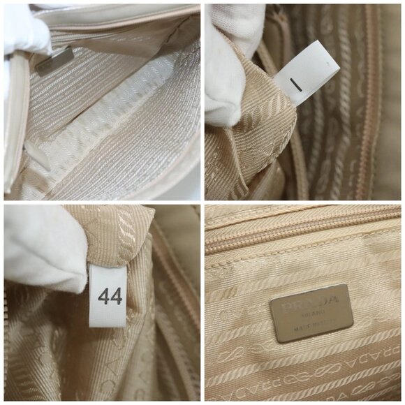 PRADA Chain Shoulder Bag Patent leather Beige Auth 109144 - Picture 15 of 16